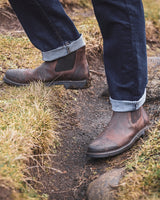 Hoggs Of Fife Mens Banff Country Full Grain Leather Brown/Walnut Breathable Chelsea Dealer Boots (Sizes UK 6.5-12)