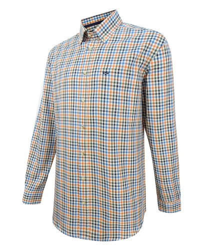 Hoggs Of Fife Mens Dundas Oxford Cotton Long Sleeve Checked Shirt (Sizes UK S-3XL)