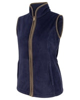 Hoggs of Fife Ladies Navy/Merlot/Grey Windproof Breathable Stenton Hunting Farming Country Fleece Gilet (Size XS-2XL)