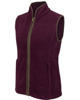 Hoggs of Fife Ladies Navy/Merlot/Grey Windproof Breathable Stenton Hunting Farming Country Fleece Gilet (Size XS-2XL)