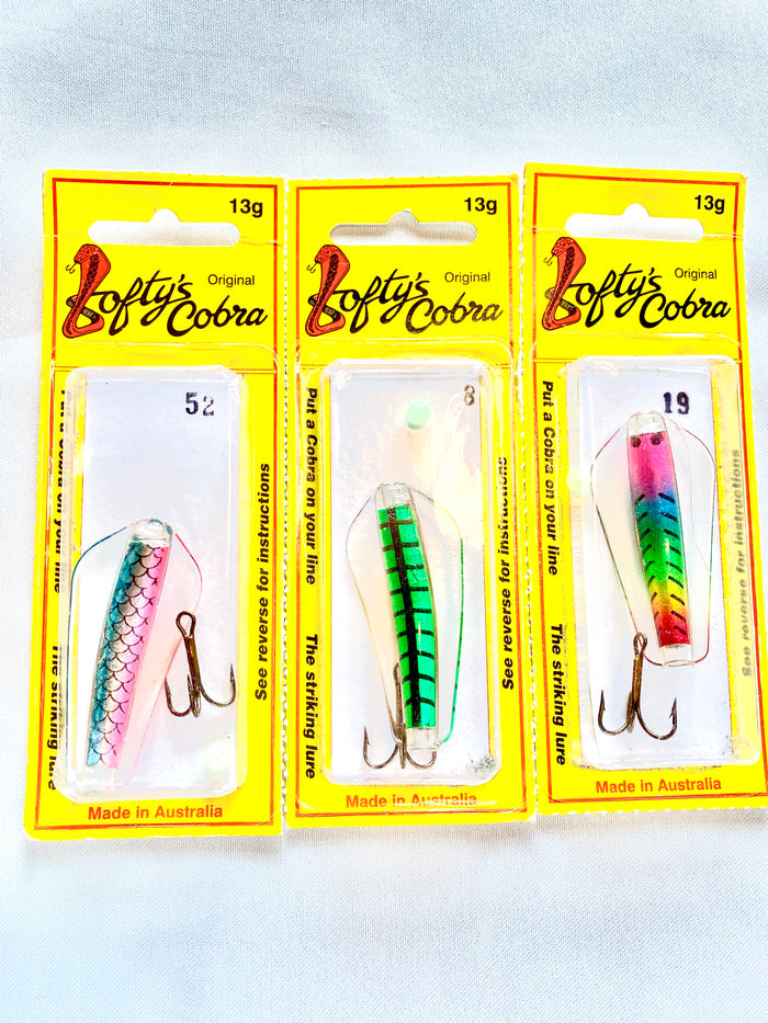 Rare Loftys Cobra 13g Trout/Sea Trout/Salmon Fishing Lures 3 Pack