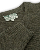 Hoggs of Fife Mens Melrose V-Neck Marled British Knit Shooting Jumper Hunting Farming Country Pullover (Sizes S-3XL)