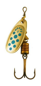 Mepps Comet (Gold/Blue Spots) Spinner Trout/Sea Trout/Salmon/Perch Fishing Lure (Various Sizes Available)