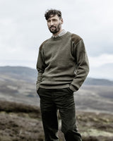 Hoggs Of Fife Mens Round Neck Melrose Hunting Farming Shooting Jumper Country Pullover (Green and Navy Available with Sizes S-3XL)