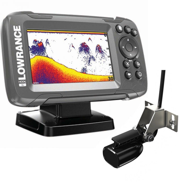 Lowrance Hook 2-4X GPS Plotter Bullet Sonar Fishfinder with Transducer, Waypoint Plotter and SolarMAX Display