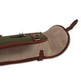 Maremmano Green Canvas Shotgun Slip with Leather Detailing with Full Zip and Flap (up to 32'' Barrels)