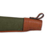 Maremmano Green Canvas Shotgun Slip with Leather Detailing with Full Zip and Flap (up to 32'' Barrels)