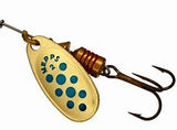 Mepps Comet (Gold/Blue Spots) Spinner Trout/Sea Trout/Salmon/Perch Fishing Lure (Various Sizes Available)