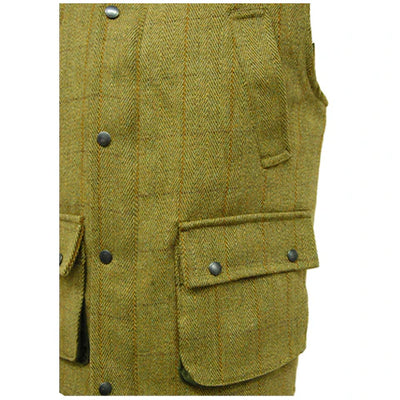 Men's Game Diamond Quilt Lining Teflon Coated Tweed Shooting Gilet