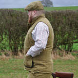Men's Game Diamond Quilt Lining Teflon Coated Tweed Shooting Gilet