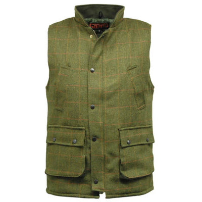 Men's Game Diamond Quilt Lining Teflon Coated Tweed Shooting Gilet