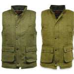Men's Game Diamond Quilt Lining Teflon Coated Tweed Shooting Gilet