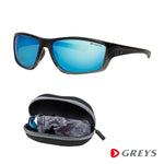 Greys G3 Fishing/Fly Fishing Black/Blue Mirror Shatterproof Polarized Sunglasses with Hard Protective Outer Case