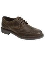 Hoggs Of Fife Mens Dark Brown/ Walnut Inverurie Brogue Lace Up Full Grain Leather Country Shoes (Size UK 6.5-12)