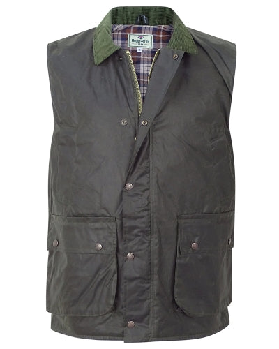 Hoggs Of Fife Mens Padded Olive Waxed Hunting Shooting Farming Country Waistcoat (Sizes S-2XL)