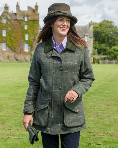 Hoggs of Fife Ladies Albany Lambswool Waterproof Windproof Breathable Tweed Shooting Country Coat