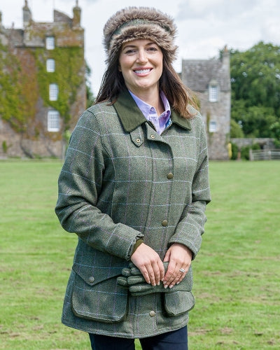 Hoggs of Fife Ladies Albany Lambswool Waterproof Windproof Breathable Tweed Shooting Country Coat