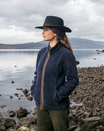 Hoggs of Fife Ladies Stenton Windproof Breathable Zip Up Navy Country Fleece Jacket (Sizes UK 8-20)