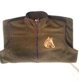 Hoggs of Fife Mens Woodhall Equestrian Farming Fleece Gilet Bodywarmer with Embroidered Horse Head Crest