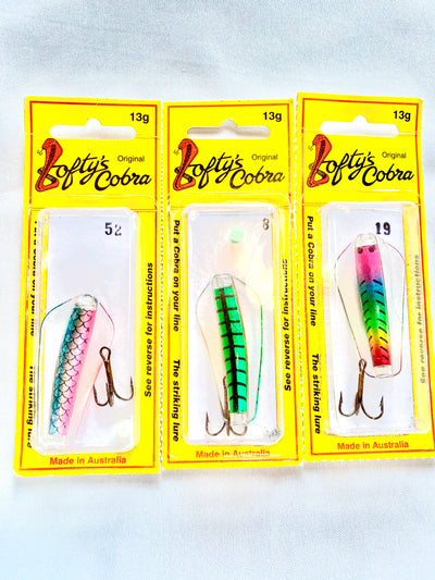 Rare Loftys Cobra 13g Trout/Sea Trout/Salmon Fishing Lures 3 Pack