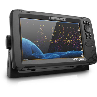 Lowrance Hook Reveal 9 Tripleshot CHIRP Sonar Downscan Imaging Fishfinder and Transducer with Autotuning Sonar SolarMax Display