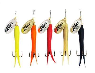 Mepps Aglia Flying C Yellow/Red/Black/Orange 10g 15g 25g Salmon Sea Trout Fishing Lure