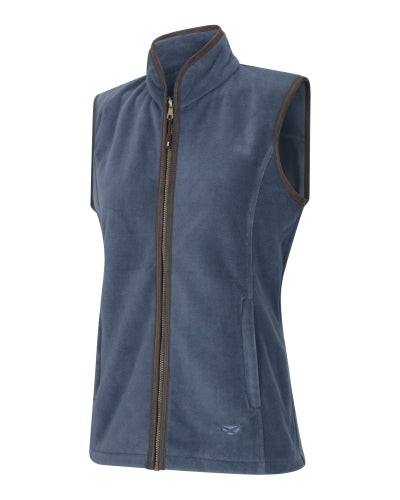 Hoggs of Fife Ladies Navy/Merlot/Grey Windproof Breathable Stenton Hunting Farming Country Fleece Gilet (Size XS-2XL)