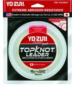 Yo-Zuri Top Knot Clear 50lb/22kg Fluorocarbon Fishing Line 30 Yards/27m/0.62mm