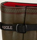 Aigle Parcours 2 Iso Khaki Neoprene Lined Natural Rubber Adjustable Mens Wellingtons with Anti Fatigue Sole (Sizes UK 5 -12)