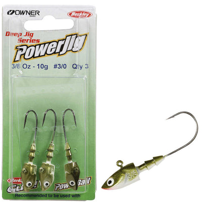 Berkley Powerjig Perfectly Balanced Fishing Jig Heads with Glow Eyes (3 Pack)