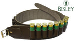 Bisley 12G Brown Leather Cartridge Belt with Brass Fittings and Leather Loops