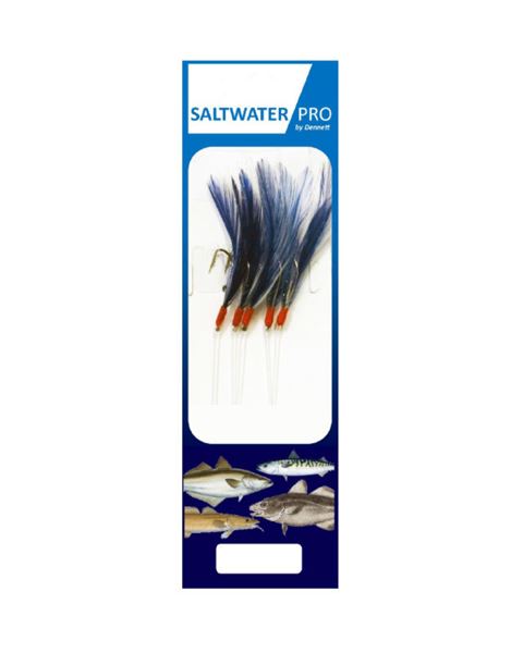 Dennett Saltwater Pro 5 Hook Blue/White Feather Sea Fishing Rigs
