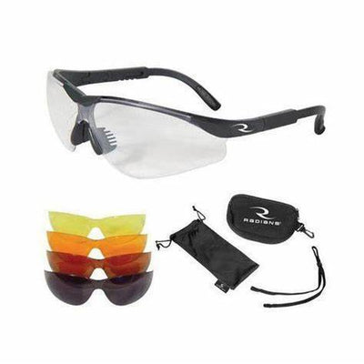 Radians Interchangeable Adjustable 5 Lens Kit Safety Shooting Glasses Set