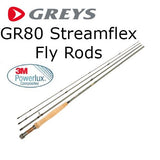Greys GR80 Streamflex 6'6 #3 Medium Fast Trout Sea Trout Grayling 4 Piece Fly Fishing Rod with Hard Cordura Rod Carry Tube