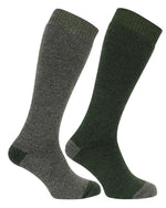 Hoggs of Fife Mens 1903 Cushioned Support Hunting Shooting Fishing Farming Country Long Socks (Twin Pack)