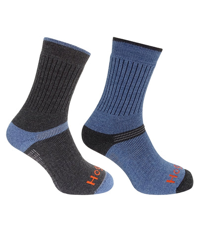 Hoggs of Fife 1905 Tech Active Moisture Wicking Comfort Walking Socks (Twin Pack) Sizes UK 4-13