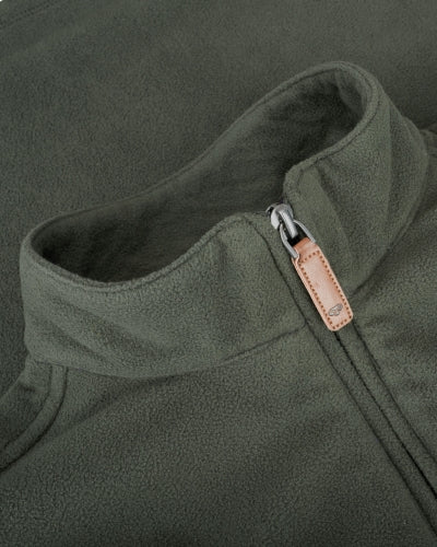 Hoggs of Fife Mens Islander  Green/ Navy 1/4 Zip Lightweight Insulating Micro-Fleece Shirt (Sizes UK S-3XL)