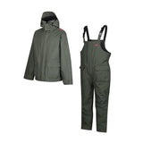 JRC Olive Green Warm Waterproof Hooded 2 Piece Bib and Brace Winter Fishing Suit (Bib and Jacket)