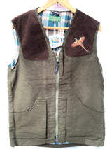 Lavenir Olive Green Moleskin Shooting Hunting Farming Waistcoat with Unique Pheasant or Woodcock Crest
