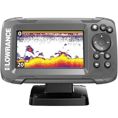 Lowrance Hook2-4x Bullet Skimmer CE ROW Autotune Wide Angle Sonar Fishfinder with Transducer