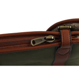 Maremmano Green Canvas Shotgun Slip with Leather Detailing with Full Zip and Flap (up to 32'' Barrels)