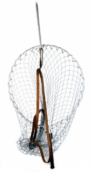 Sharpes Traditional Gye 18 inch Seatrout Fishing Landing Net with Leather Peel Sling